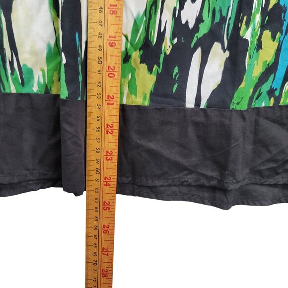 Sharagano Studio Abstract Print A-Line Skirt Size 16 Green Garden Surprise New - Picture 8 of 8